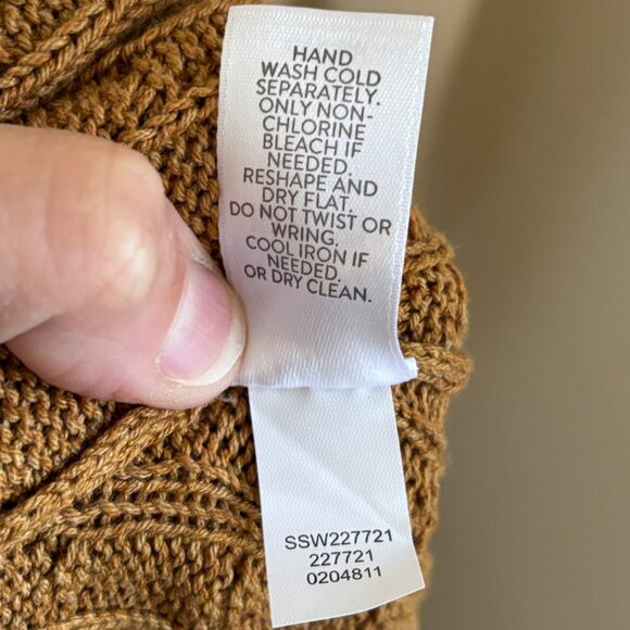 J.JILL Open Front Cable Knit Kimono Cardigan in Butterscotch Brown SZ XL - Picture 10 of 12